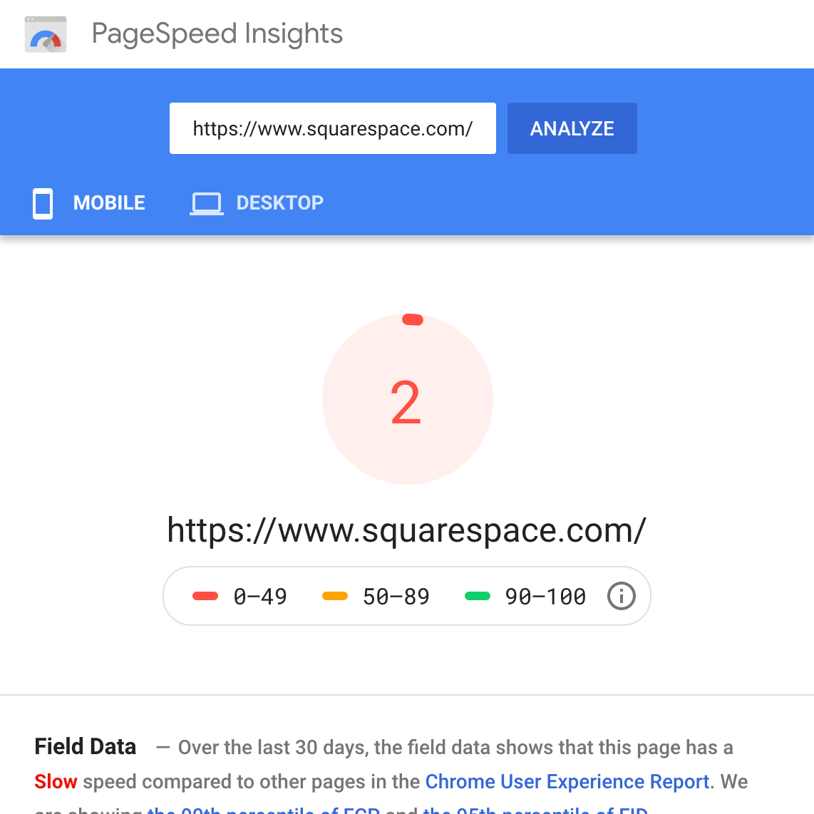 squarespace-google-pagespeed-insights